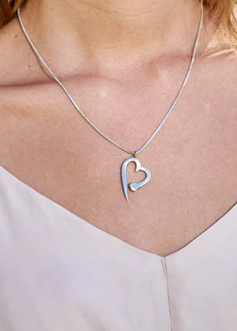 NAIL HEART NECKLACE, STERLING SILVER
